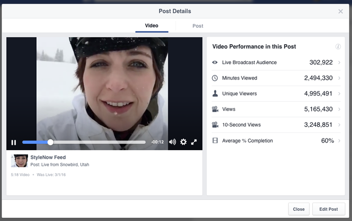 facebook live metrics