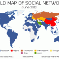 World Map of Social Networks - june 2012