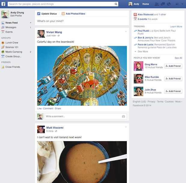 facebook 2014 redesign
