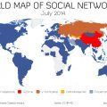 World map of social networks july 2014