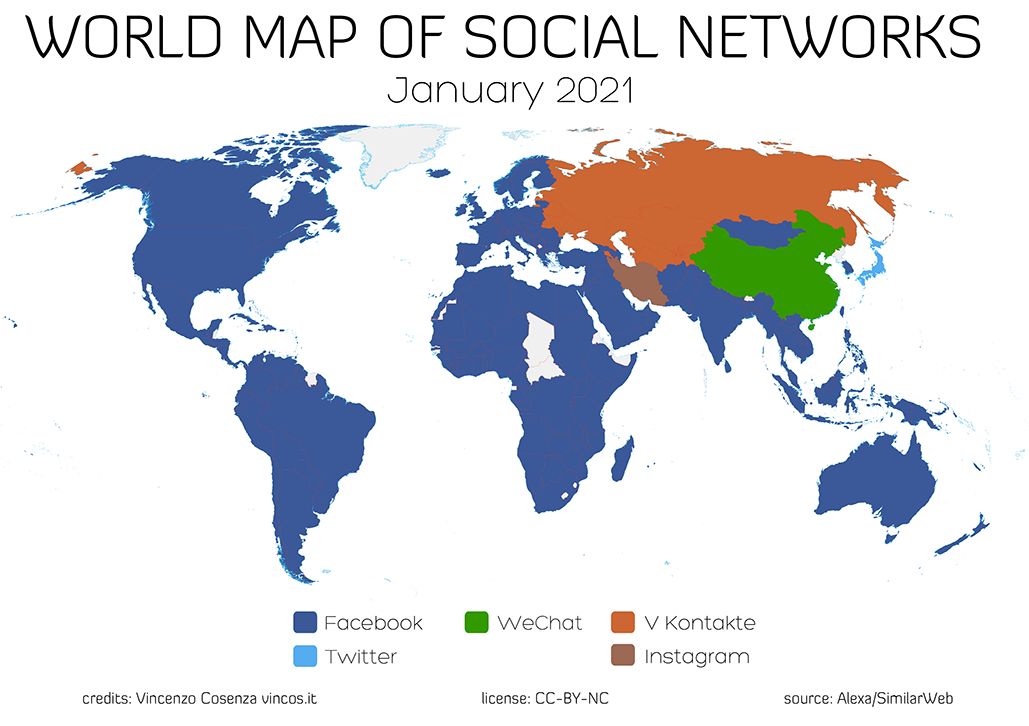 mappa social network mondo