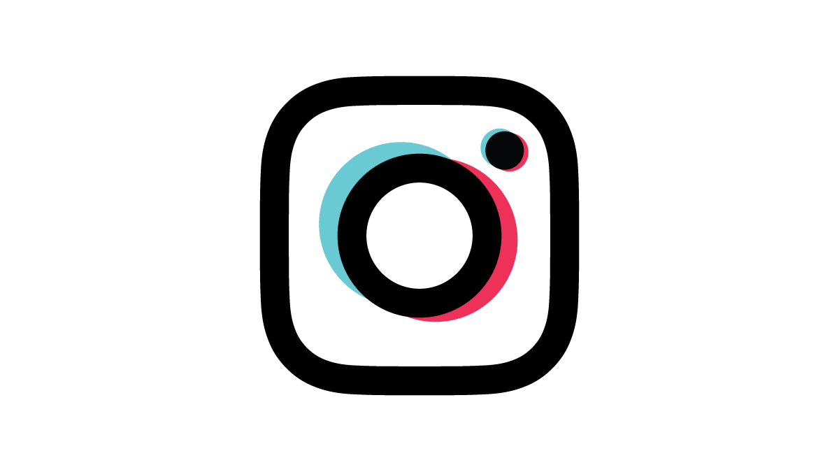 Instagram logo remixato con i colori di TikTok 