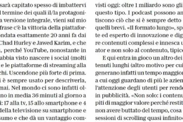 20 anni di YouTube: intervista su D di Repubblica