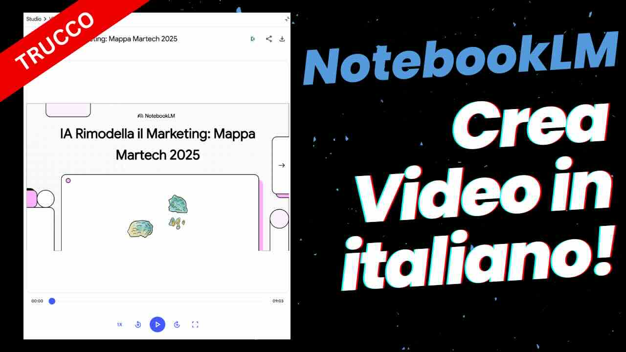 notebookLM video italiano